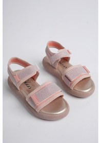 Resim Muggo Cruz Garantili Günlük Ortopedik Hafif Taban Simli Ve Cırtlı Kız Çocuk Sandalet 001 