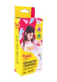 Resim Jovı 520p Guaj Boya 15ml Kavanoz + Fırça Pastel Renkler - 6'lı Kutu Renksiz 