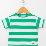 Resim Mammaramma 22sb-62 Bisiklet Yaka Yeşil - Beyaz Baskılı Bebek T-shirt 