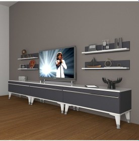 Resim Decoraktiv Eko 270r Mdf Silver Tv Ünitesi Tv Sehpası Beyaz - Siyah 