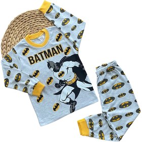 Resim Super Mini Neşeli Bebeklerimiz Batman Beyaz Desen Pijama Takımı 