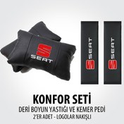 Resim NiCe Shop Seat Deri Yastık Kemer Konfor Seti 