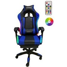 Resim Fashcolle Blue Star Işıklı Masaj Özellikli Oyuncu Koltuğu Mavi Siyah 
