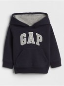 Resim GAP Erkek Bebek Lacivert Logo Kapüşonlu Sweatshirt 