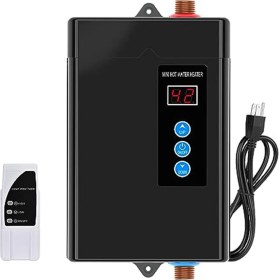 Resim Unfathomable Abd Fişi, 3000W Tankless Elektrikli Su Isıtıcısı, Uzaktan Kumandalı Anında Sıcak Su Isıtıcısı, LCD Dokunmatik Ekranlı Su Isıtıcısı-B (Yurt Dışından) 