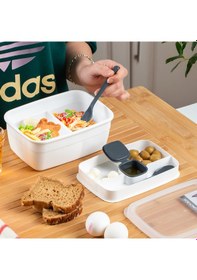 Resim Porsima 3200 Sosluklu 2 Katlı Beslenme Çantası Lunch Box Beyaz 