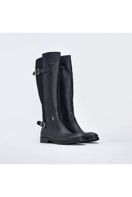 Resim Togo Siyah Hakiki Deri Kadın Binici Çizmesi [060021] 