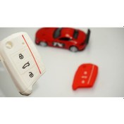 Resim Seat Uyumlu Leon ibiza Ateca Silikon Anahtar Kırmızı Beyaz Kılıf Seti 