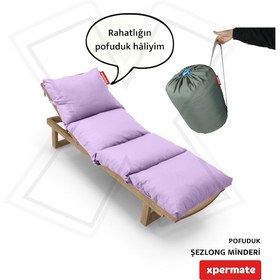 Resim Xpermate Pofuduk Şezlong Minderi 60x180x12cm Su İtici, Lila 