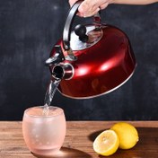 Resim 1 adet, 1.5/50.73oz Paslanmaz çelik çaydanlık, düz tabanlı ev tipi çaydanlık, hediye yarım küre sesli çaydanlık, gaz ocağı indüksiyon ocak uyumlu sıcak su demliği 