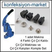 Resim Çıt çıt Çakma Makinası ve 4 Farklı Kalıp Komple Set 