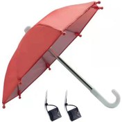 Resim Folinda Motosiklet Telefon Şemsiyesi - Yağmur Ve Güneş Koruyucu - 2 Bağlama Aleti + 2 Bağlayıcı İçeren Kırmızı Poliester 