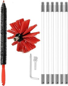 Resim Sones Genişletilebilir Bükülebilir Elektrikli Matkap Baca Fırçası Davlumbaz İç Kanal Fırçası, Boyut: 410mm X 6 Çubuk 