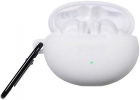 Resim GPACK Huawei Freebuds 4i uyumlu Kulaklık Kılıfı Mat Kancalı Silikon SF10 Beyaz 
