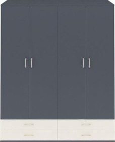 Resim Hyperion Gardrop 6 Raflı 4 Çekmeceli 2 Askılı 176x44x221 Antrasit-antrasit/aytaşı Antrasit/aytaşı 