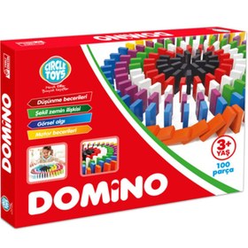 Resim Renkli Ahşap Domino Taşları 
