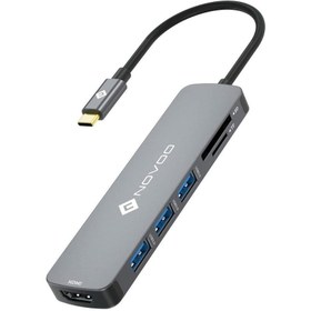 Resim Novoo Type-C to 3*USB-A 3.1 4K HDMI TF SD Kart Okuyucu Dönüştürücü Adaptör 