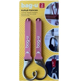 Resim 1000Nar 2'li Pembe BAG-U Araba Koltuk Kancası / Çanta Asma Aparatı / Askılık / Bebek Arabası Askı Aparatı 