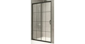 Resim Durul Duşakabin Ön Cephe 5mm Siyah Çizgi Komple Buzlu Yükseklik 190cm 