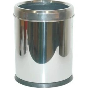 Resim Arı Metal 1433 Ofis Tipi Paslanmaz Çöp Kovası Paslanmaz Çemberli 