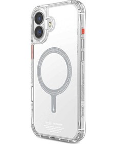 Resim İphone 16 Plus Uyumlu Kılıf Magsafe Şarj Özellikli Şeffaf Airbag Tasarımlı Skinarma Saido Şeffaf 