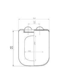 Resim Kare Slim Yavaş Kapanır Klozet Kapağı 
