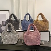 Resim Göz alıcı Taşlı Akşam Çantası, Kadınlar için Düğümlü Çantalar, Düğünler ve Partiler için Parıltılı Debriyaj Çantaları - Karnaval Mardi Gras Müzik Festivali için Mükemmel 