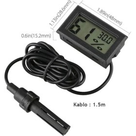 Resim Mena Rise Dijital Ekran Sıcaklık ve Nem Ölçer - Termometre Higrometre Kuluçka ( Lisinya ) 