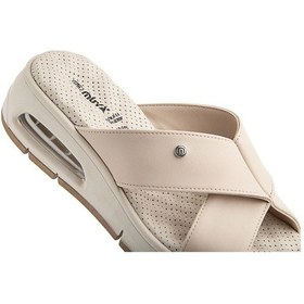 Resim Muya Kihi Anatomik Air Max Tabanlı Topuk Dikeni Kadın Terlik Krem 