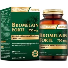 Resim Bromelain Forte 750 Mg 60 Tablet Krom Yeşilçay Probiyotik 