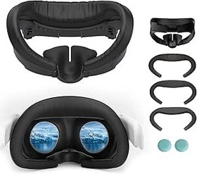 Resim 3PCS Thickening Face Pad for Oculus quest 3, Adjustable Facial Interface with Anti-Leakage Nose Pad, Cooling Face Pad,PU Leather Face Cushion, Mesh Cloth Face Pad,VR Accessories Set for Meta Quest 3 