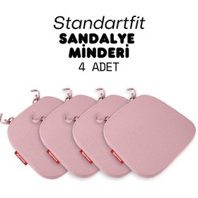 Resim Xpermate 4'lü Standartfit Oval Sandalye Minderi 42x42x5 Pembe 