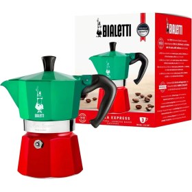 Resim - Italia: 3 Cups Ocak Üstü Espresso Pişirici - 130ML - Karma Renk - Alüminyum Gövde - Patentli Güvenlik Valfi - Tüm Ocak Türleri Için Uygundur (Indüksiyon Hariç) 