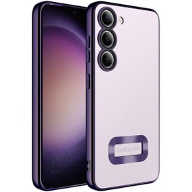 Resim Fibaks Samsung Galaxy S23 Plus Kılıf Kamera Lens Korumalı Şeffaf Renkli Logo Gösteren Parlak Omega Kapak 