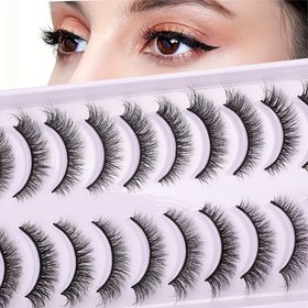 Resim 10 Çift 8D Kabarık Kıvrımlı Sahte Kirpikler, Doğal Dramatik Dolgunluk, Uzun Süre Kalıcı Göz Ucu Uzatmaları, Kokusuz, Çoklu Paket (13-18mm), Kirpik Uzatmaları 