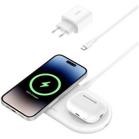 Resim Belkin Boostcharge Pro Wız021vfwh 2'si 1 Uyumlu Arada Magesafe Kablosuz Şarj İstasyonu 