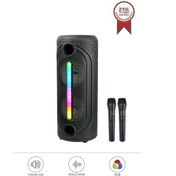 Resim Torima KTS 2086 Siyah Çift Mikrofonlu RGB Ledli Taşınabilir Bluetooth Hoparlör 
