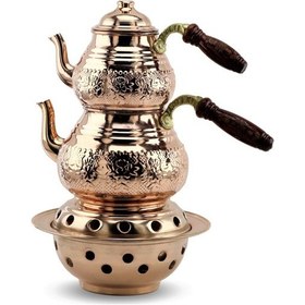 Resim Baskı Bakır Çaydanlık 2,8 Lt Ve Sac Isıtıcı 