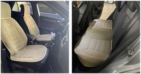 Resim Volkswagen Golf Mk 5 Plus 2003-2009 ile Uyumlu Lüx Oto Koltuk Minderi Ön Arka Oturak 3'lü Set Bumerang Serisi Bej 