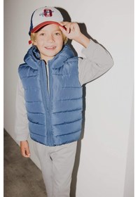 Resim DeFacto Erkek Bebek Su Geçirmez Kapüşonlu Fermuarlı Şişme Yelek A2221A525SPIN257 İndigo 