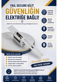Resim Elektronik Kilit Basaç Kapı Karşılığı Fail Secure Enerji Yokken Kapalı 