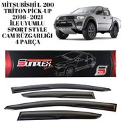 Resim Mitsubishi L-200 Triton Pick-up 2016 2017 2018 2019 2020 2021 İle Uyumlu Sport Style Cam Rüzgarlığı 4 Parça Sunplex 1 Adet 