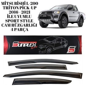 Resim Mitsubishi L-200 Triton Pick-up 2016 2017 2018 2019 2020 2021 İle Uyumlu Sport Style Cam Rüzgarlığı 4 Parça Sunplex 1 Adet 