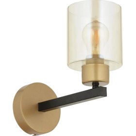 Resim Apliqa Jade Eskitme Siyah Boyalı Bal Camlı Duvar Lambası Yatak Odası-Banyo-Yatak Başı Aplik 