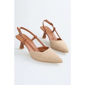 Resim Shoeberry Kadın Straw Kahve Hasır Topuklu Stiletto 