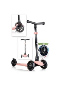 Resim Işıklı Scooter, Ayarlanabilir Yükseklik, Ön Tekerleri Işıklı Çocuk Scooter, Pembe Pembe 