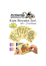 Resim Kum Boyama Seti 15 Adet 20x30 Cm A4 Boyutunda Büyük Boy Kaliteli Kum Boyama Çalışması Tuz Boyama Etkinlik 