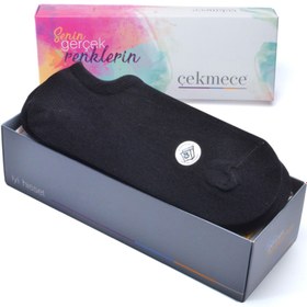 Resim Çekmece 6 Lı Erkek Görünmez Sneakers Siyah 