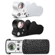 Resim 3'lü Paket Led Aydınlatmalı Kuyumcu Büyüteci Uv Işıklı - Gösterildiği Gibi Değerli Taşlar Ve Mücevherler İçin 30x 60x 90x Büyüteç 