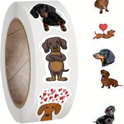 Resim 500 Adet Dachshund Vinil Sticker Rulosu - Laptoplar, Su Şişeleri, Kaykaylar ve Daha Fazlası için Çeşitli Karikatür & Anime Tasarımları - Yeniden Kullanılabilir, Kendinden Yapışkanlı Etiketler 